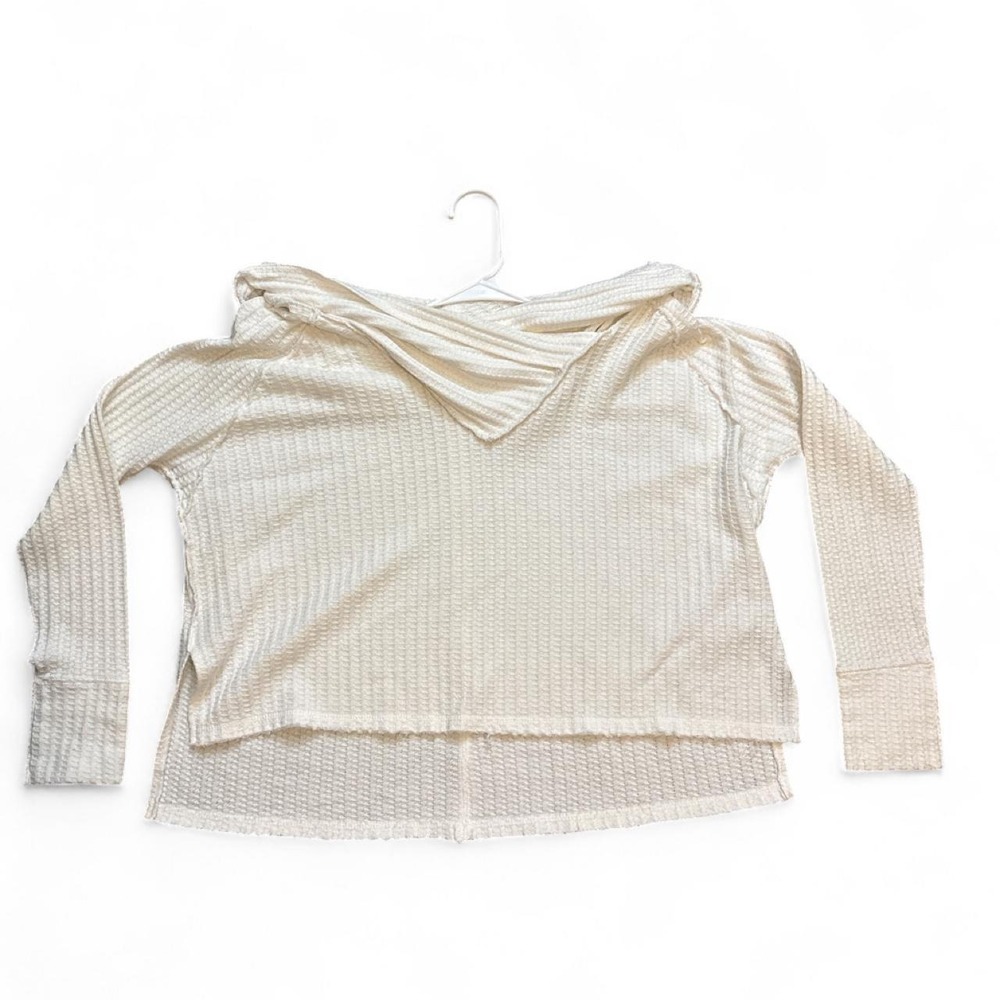 We the free cowl neck thermal sweater size small